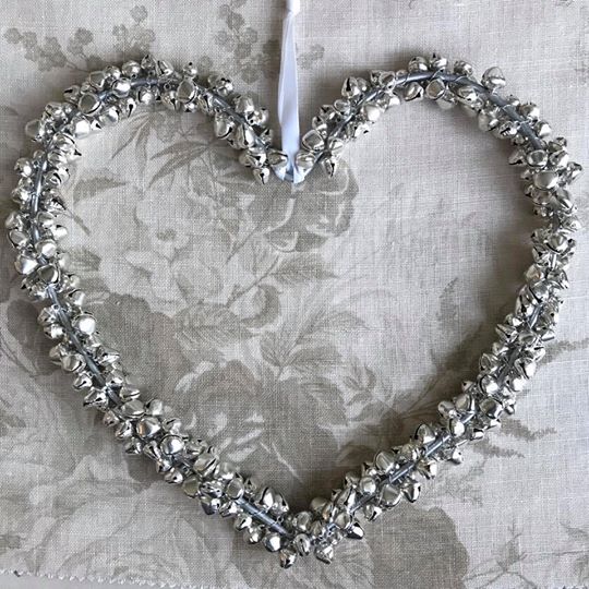 Large Silver Bell Heart