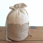 Linen Wash Bag with Mother of Pearl Detail