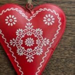 Tin Folk Art Heart