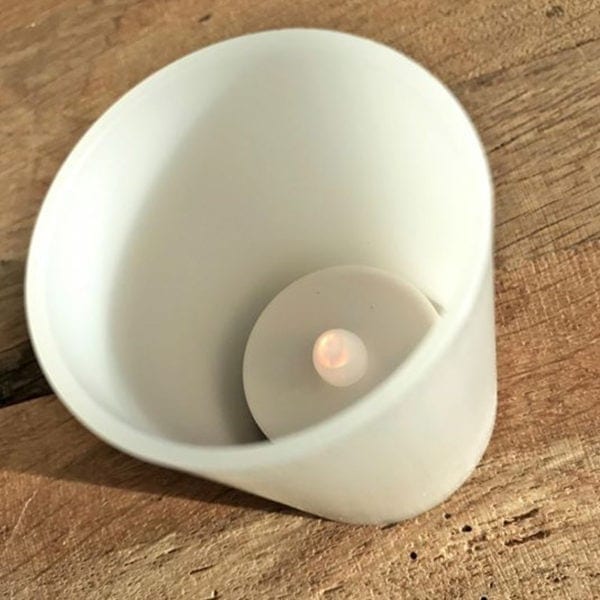 Electric Tea Light with Intergrated Opaque Votive Holder Close Up