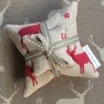 Lavender Filled Stag Cushion Set with Neutral Ribbon