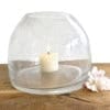 Recycled Glass Vase - Candle Holder White