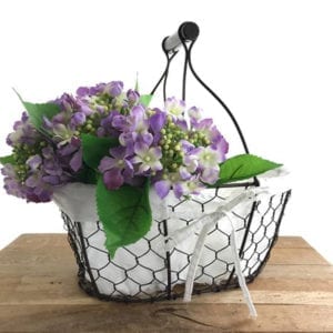 Wire Egg Basket with Fabric Liner