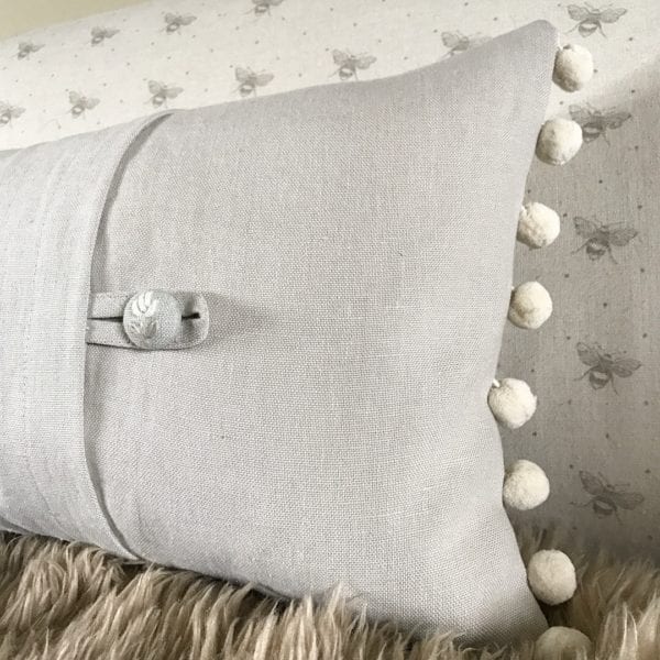 Grey Cushion Pom Pom